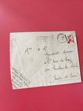Enveloppe philatélie affranchie timbre rouge oblitérée Saarbrücken 1948