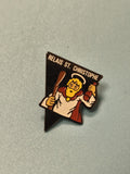 Vintage pin's Relais St Christophe émaillé, forme triangle, collection badge