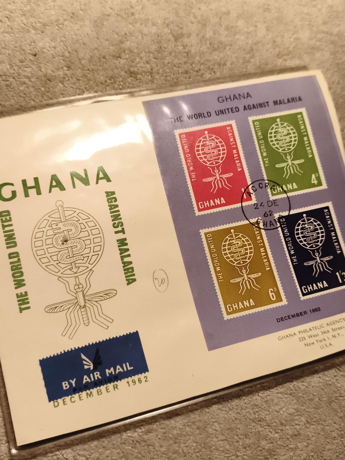 Timbres Ghana 1962 malaria THE WORLD UNITED, oblitérés, souvenir philatélie (Ref