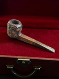 Pipe ancienne vintage rustiquée signée, finition brune rétro, fumeur tabac