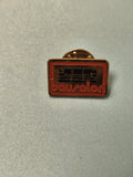 Vintage pin's bausalon rectangulaire rouge noir collection badge ancien (Ref 3)