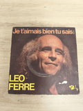 Vinyle 45 tours Leo Ferré Je t?aimais bien tu sais pochette photo Barclay