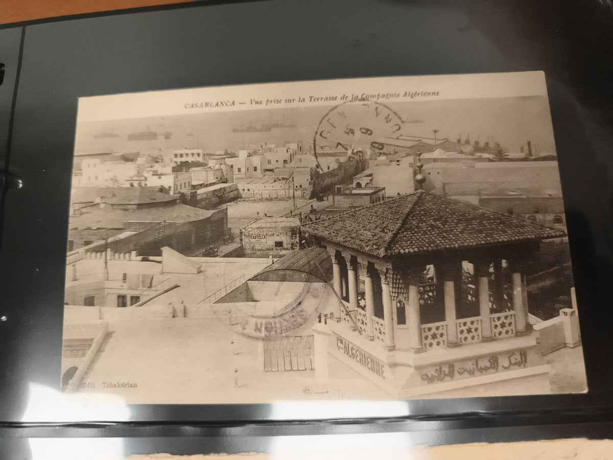 Carte postale Casablanca Vue Terrasse Compagnie Algérienne tampon philatélie