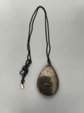 Collier pendentif goutte AGATHA vintage aspect métal foncé bijou rétro