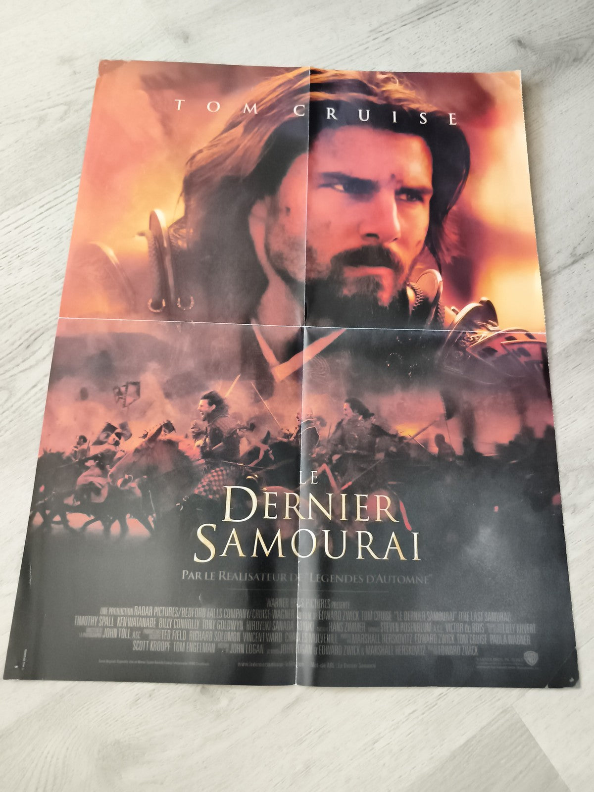 Poster Le Dernier Samouraï Tom Cruise film cinéma plié affiche décor