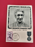 Lettre FDC Yvonne Le Roux 1959 Toulon Héros Résistance timbre 15c médaillon