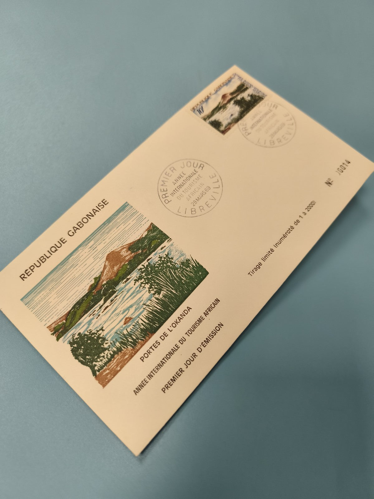 Enveloppe FDC Gabon Portes de l?Ogooué Timbre Premier Jour Libreville