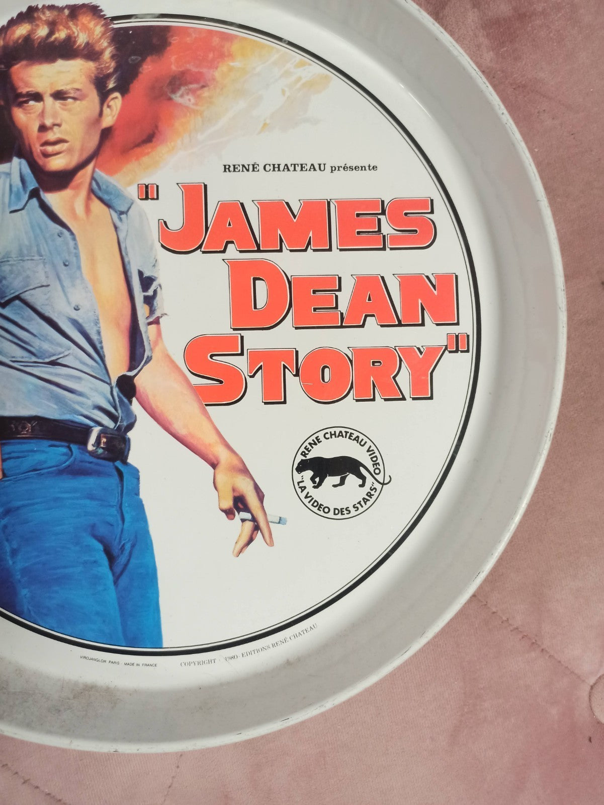 Plateau vintage James Dean René Château Pop Art cinéma années 80 déco