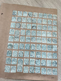 Gros lot timbres anciens Marianne 5c bleus sur planche philatélie étude France
