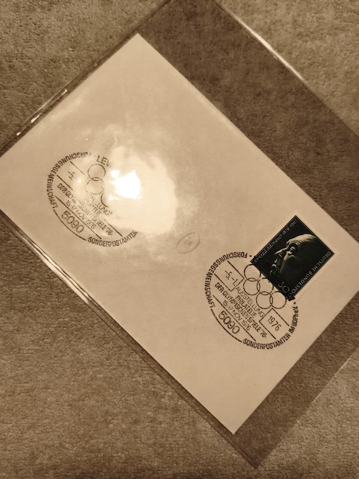 Lettre premier jour Allemagne 1976 timbre portrait oblitération Olympiade philat