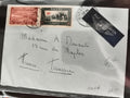 Lettre ancienne affranchie Maroc années 50, timbres poste avion philatélie
