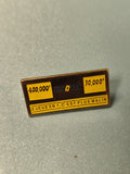 Pin's vintage TACOTAC ancien jeu de loterie publicitaire rectangulaire jaune