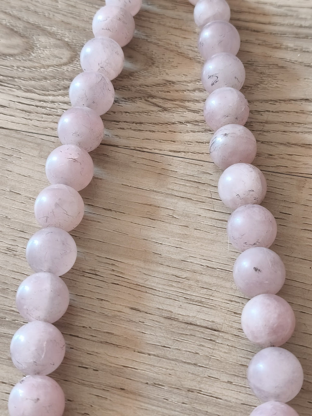 Collier ancien vintage en quartz rose, pierres naturelles, gros bijou rétro femm