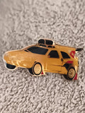 Pin's voiture Citroën jaune Rallye vintage émaillé, badge auto rétro (Ref 9)