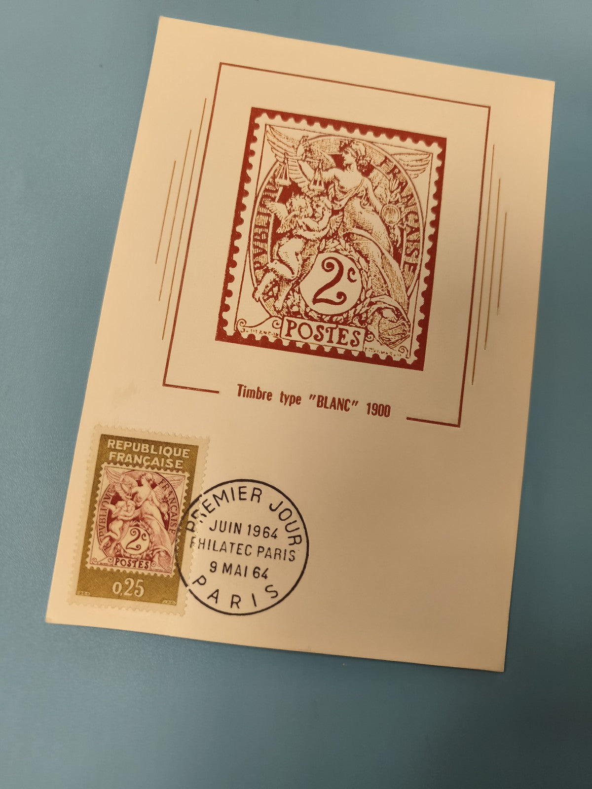 Enveloppe Premier Jour d?émission FDC Timbre type Blanc 1964 Philatélie Paris