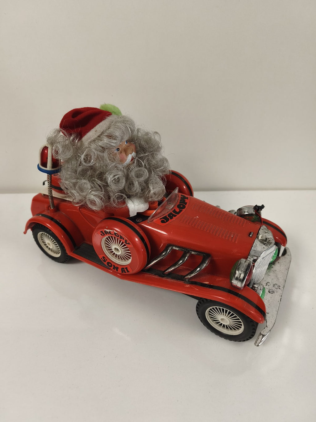 Vintage 1984 Voiture Santa Jalopy Bump N Go rétro ancien jouet action Noël rare