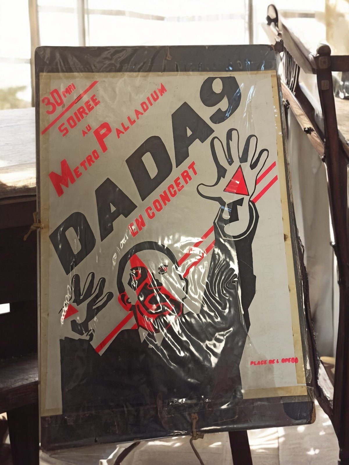Affiche vintage DADA9 concert ancien, poster rétro musique Metro Palladium