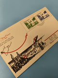 Ancienne enveloppe FDC Vietnam 1964 timbres illustrés plage Saigon collection