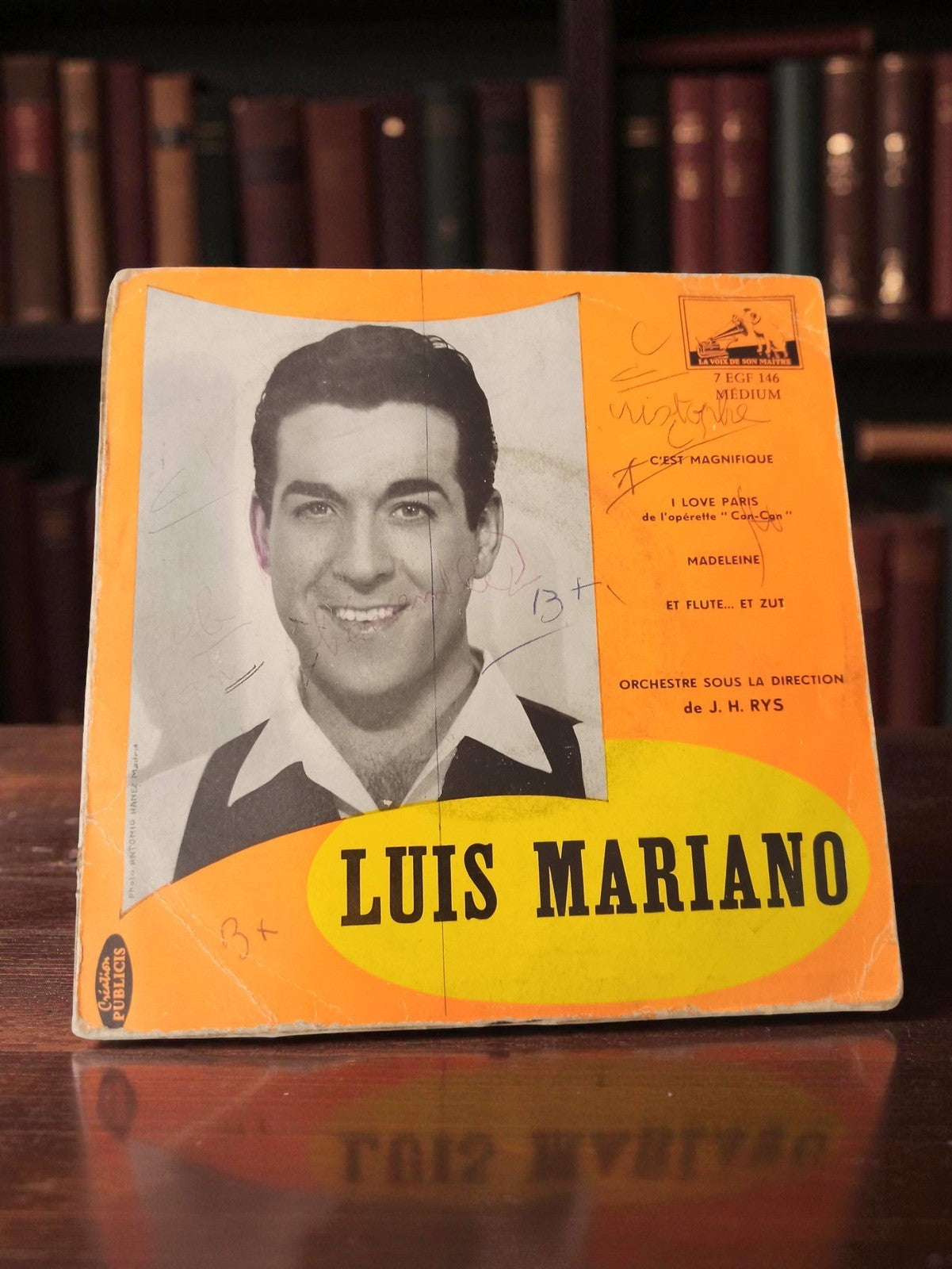 Disque vinyle 45 tours Luis Mariano La Voix de Son Maître vintage usagé rétro