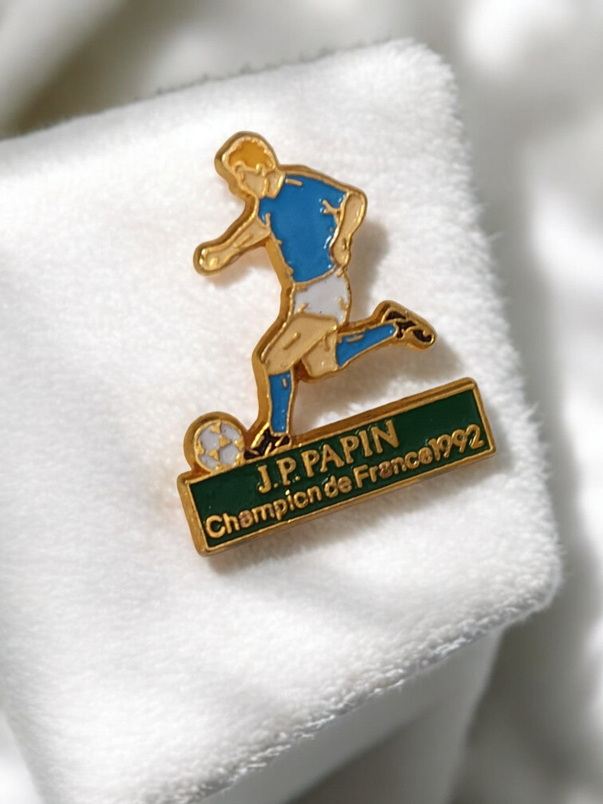 Pin's J.P. Papin 1992 Olympique de Marseille vintage football rétro ancien