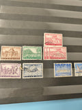 Lot anciens timbres oblitérés Grèce monuments paysages philatélie collection