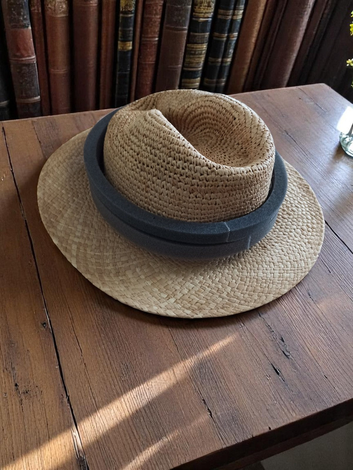 Chapeau homme vintage La Chapellerie paille forme Panama neuf deadstock
