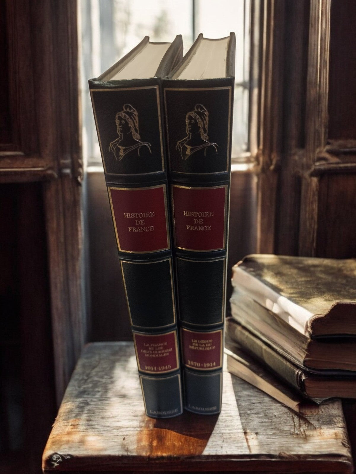 Livres anciens Histoire de France Larousse reliure simili vintage rétro