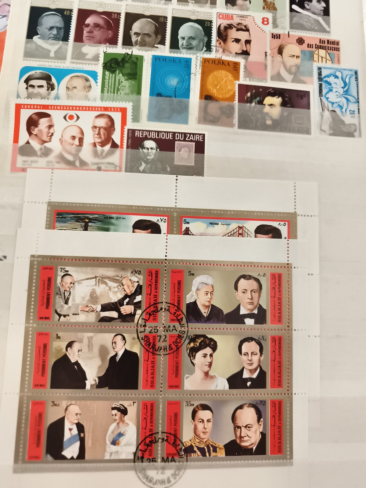 Timbres thématiques internationaux portraits, lot philatélie, République Zaïre S