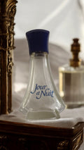 Miniature parfum Jour et Nuit vintage flacon verre bouchon bleu ancien