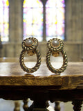 Boucles d'oreilles vintage plaquées or style rétro
