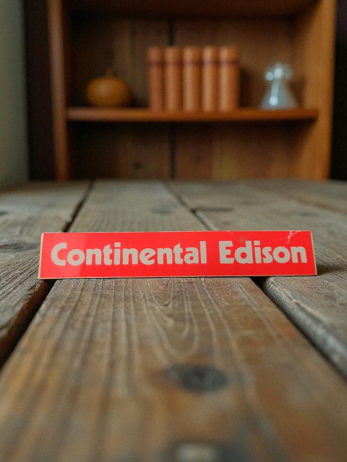Autocollant ancien Continental Edison vintage rouge rétro publicité déco