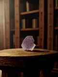 Pierre brute améthyste violette ancienne, minéral vintage déco rétro