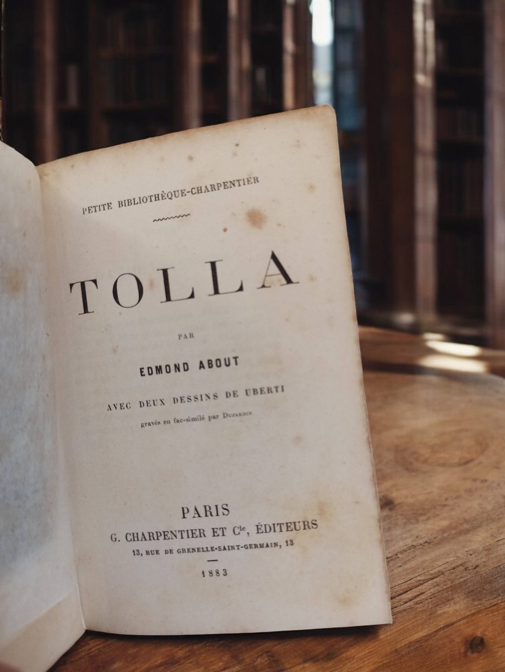 Livre ancien Tolla Edmond About 1883 édition originale XIXe Paris