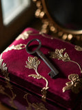 Clé ancienne vintage pour meuble ou porte, finition foncée, style manoir