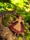 Porte-clés vintage métal figurine alsacienne robe rouge publicité rétro