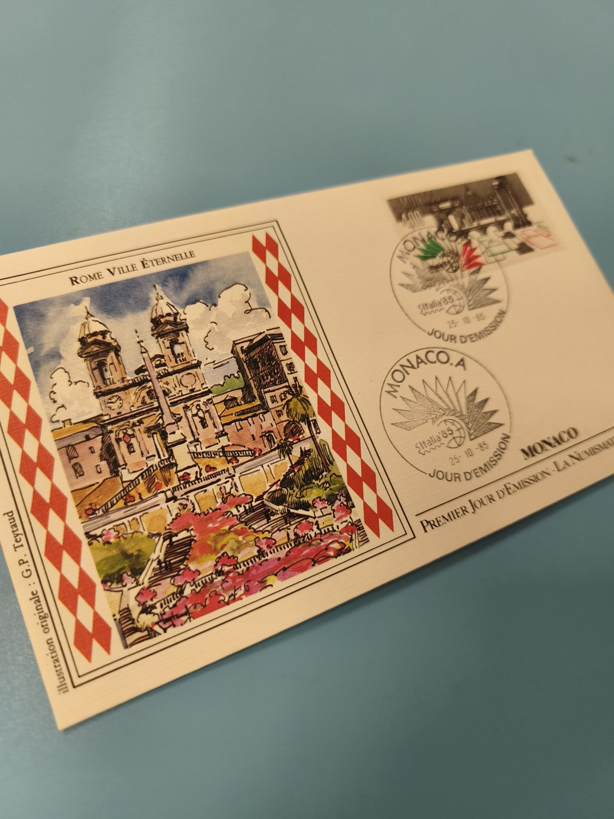 Enveloppe FDC Monaco Rome Ville Éternelle timbre illustré premier jour d?émissio