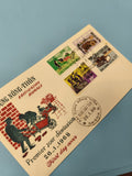 Ancienne enveloppe FDC Vietnam 1968 timbres ruraux illustrée premier jour