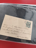 Ancienne enveloppe oblitérée philatélie France timbre vert écriture manuscrite