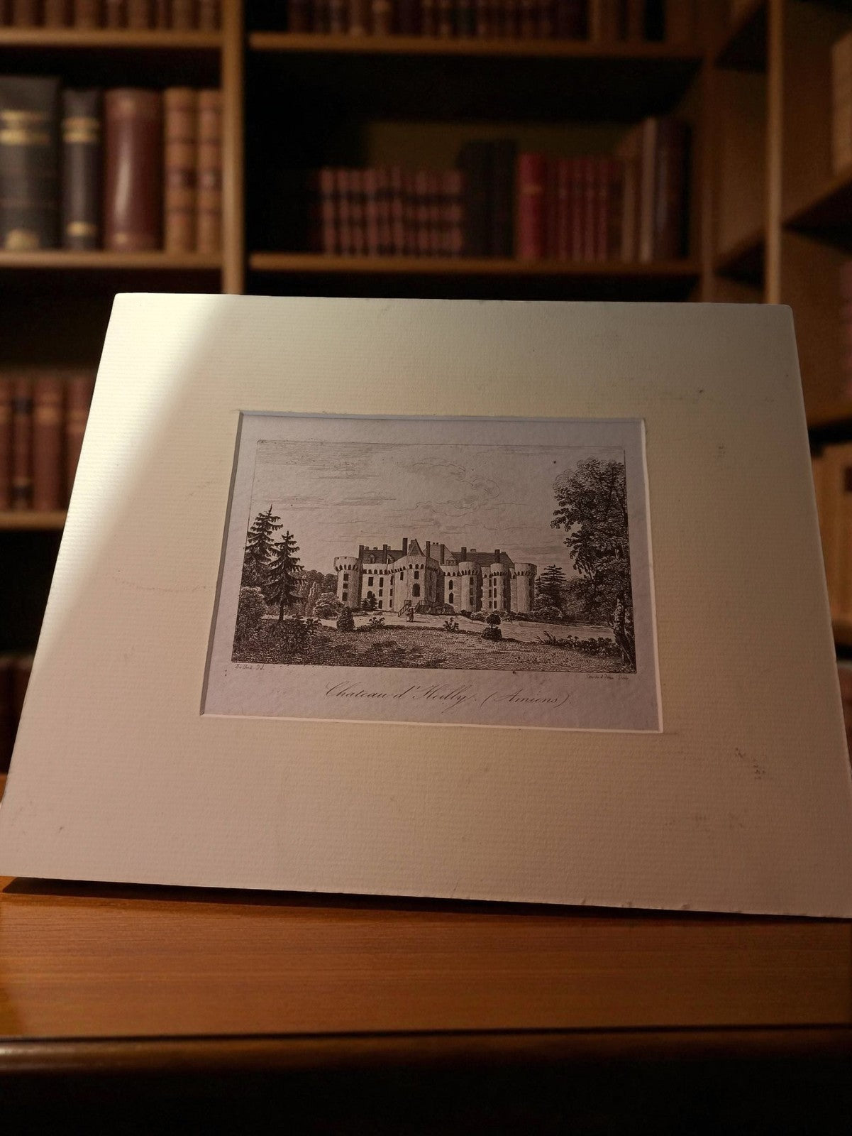 Gravure ancienne Château St-Maulvy Amiens, art vintage, déco murale rétro