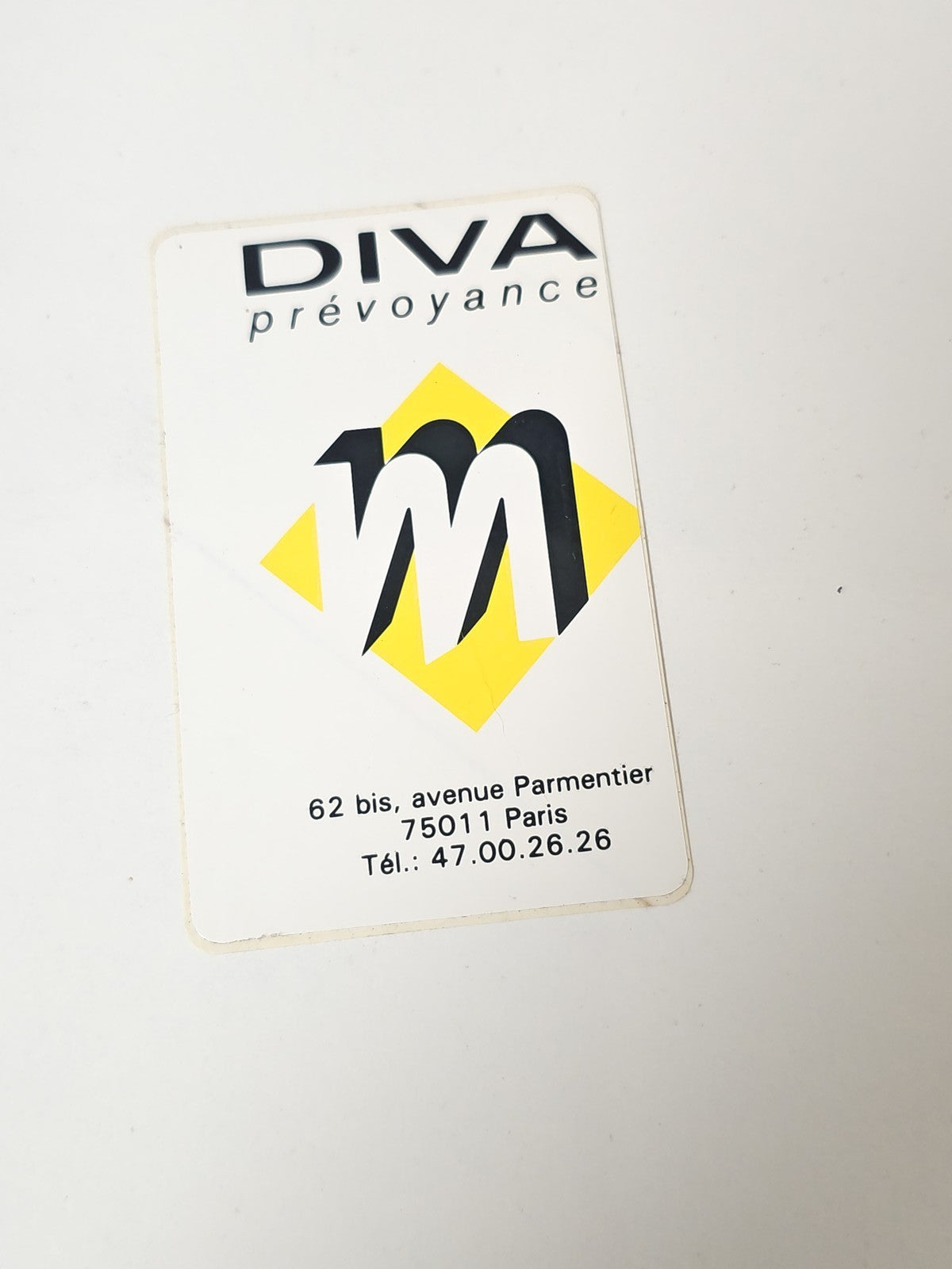 Vintage grand autocollant rétro Diva Prévoyance ancien sticker collection