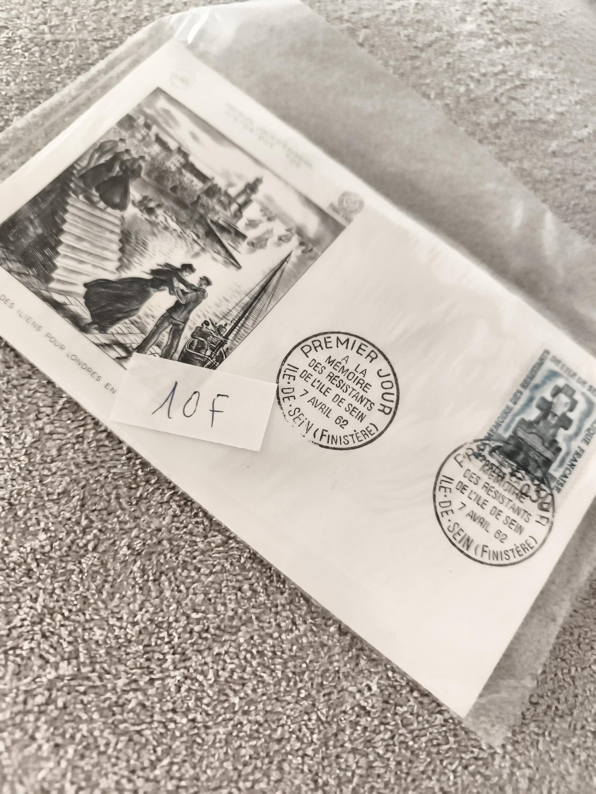 Lettre Premier Jour Île de Sein 1962 – Mémoire Résistants, philatélie ancienne