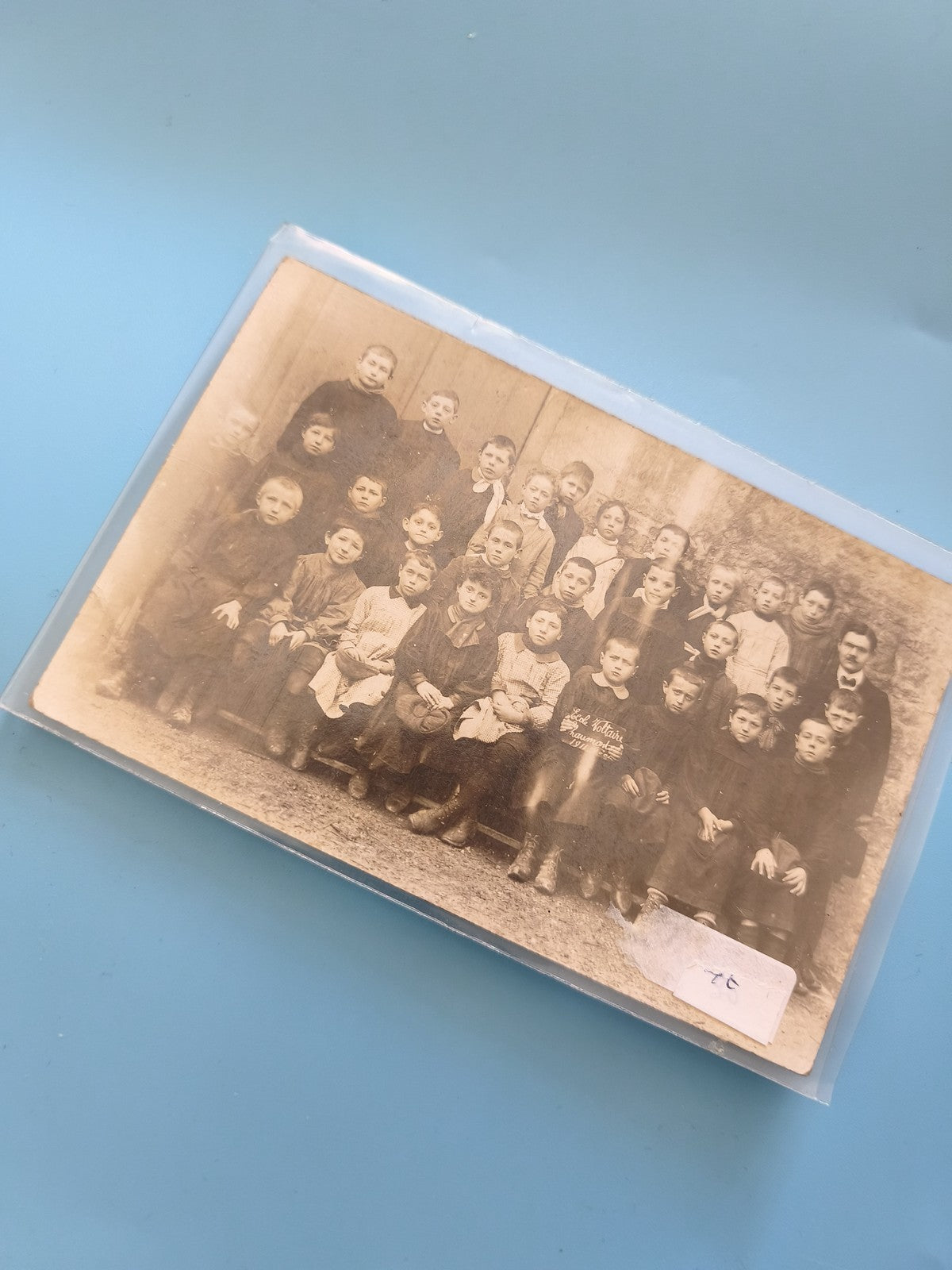 Carte postale photo de classe ancienne vintage, collection scolaire rétro rare
