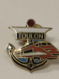 Pin's ancien rétro Toulon, badge collection vintage France, souvenir maritime ra
