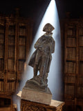 Statue Napoléon en métal patiné sur socle, ancien objet déco à restaurer