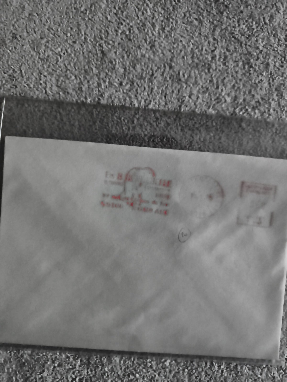 Lettre affranchie oblitérée France cachet rouge philatélie enveloppe (Ref 27)