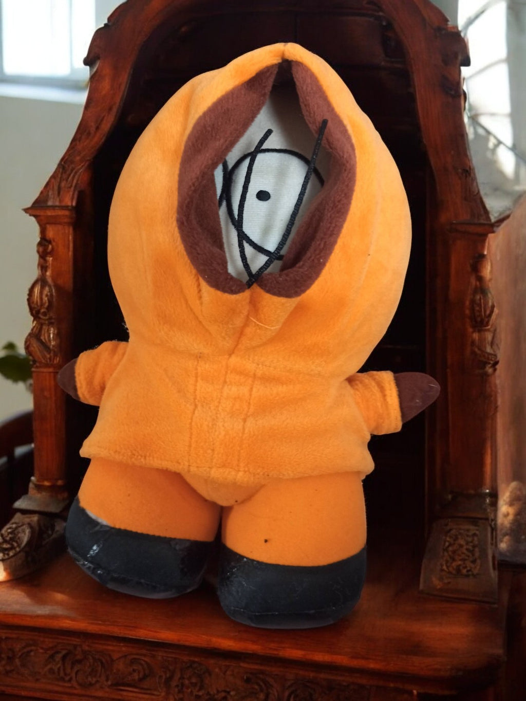 Peluche vintage South Park Kenny orange ancien jouet rétro d'occasion rare