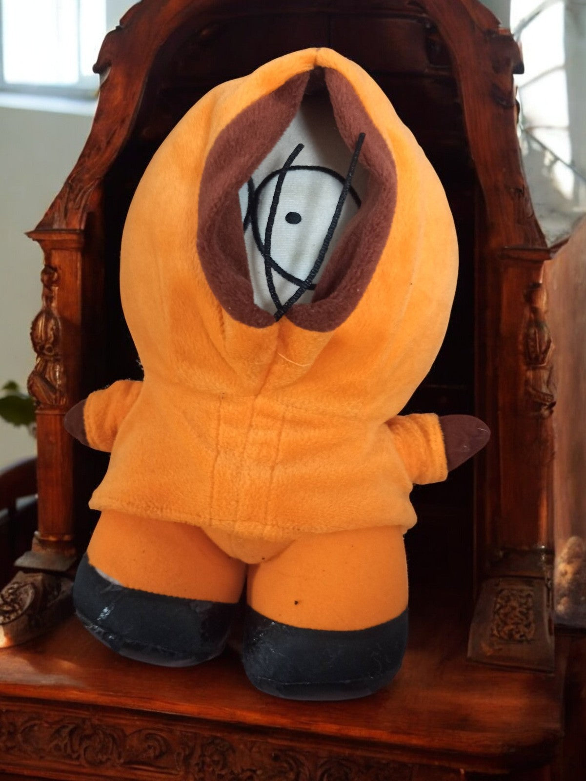 Peluche vintage South Park Kenny orange ancien jouet rétro d'occasion rare