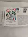 Feuillet CEF Société Sauvetage Lac Léman 1885-1985 timbres Suisse France