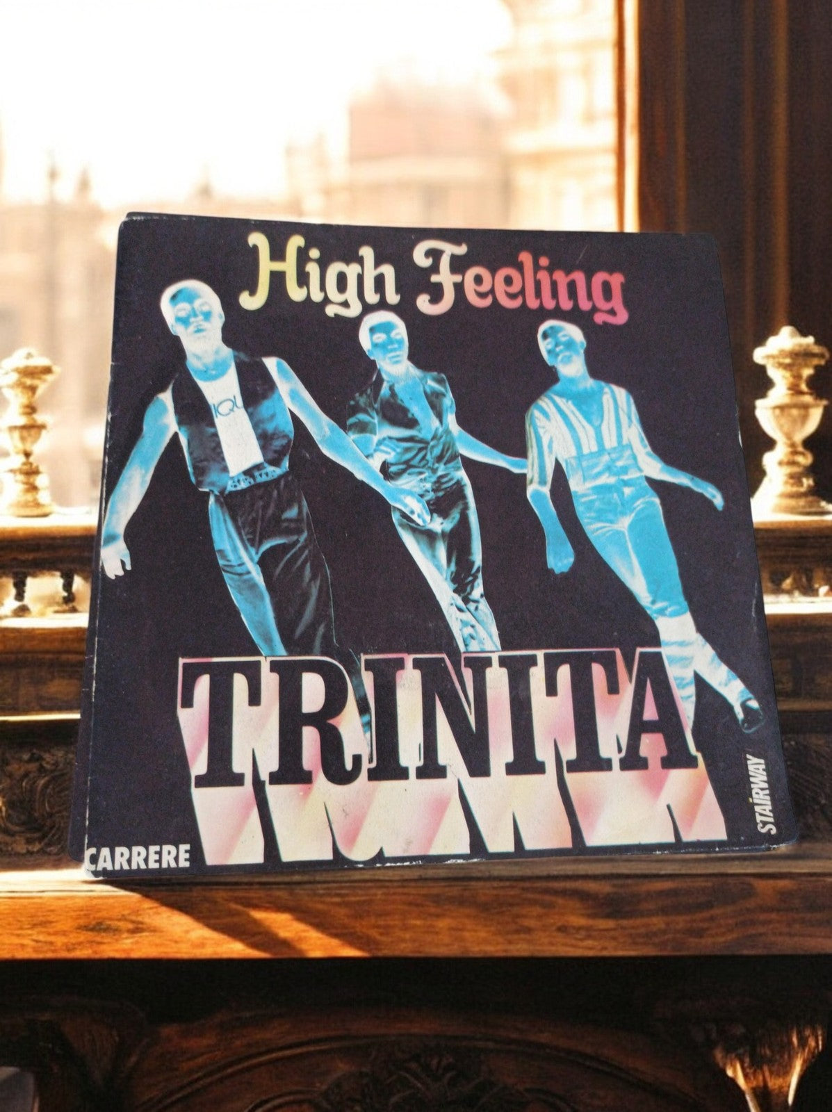 Vinyle 45T Trinita High Feeling Carrere vintage pochette pop années 80