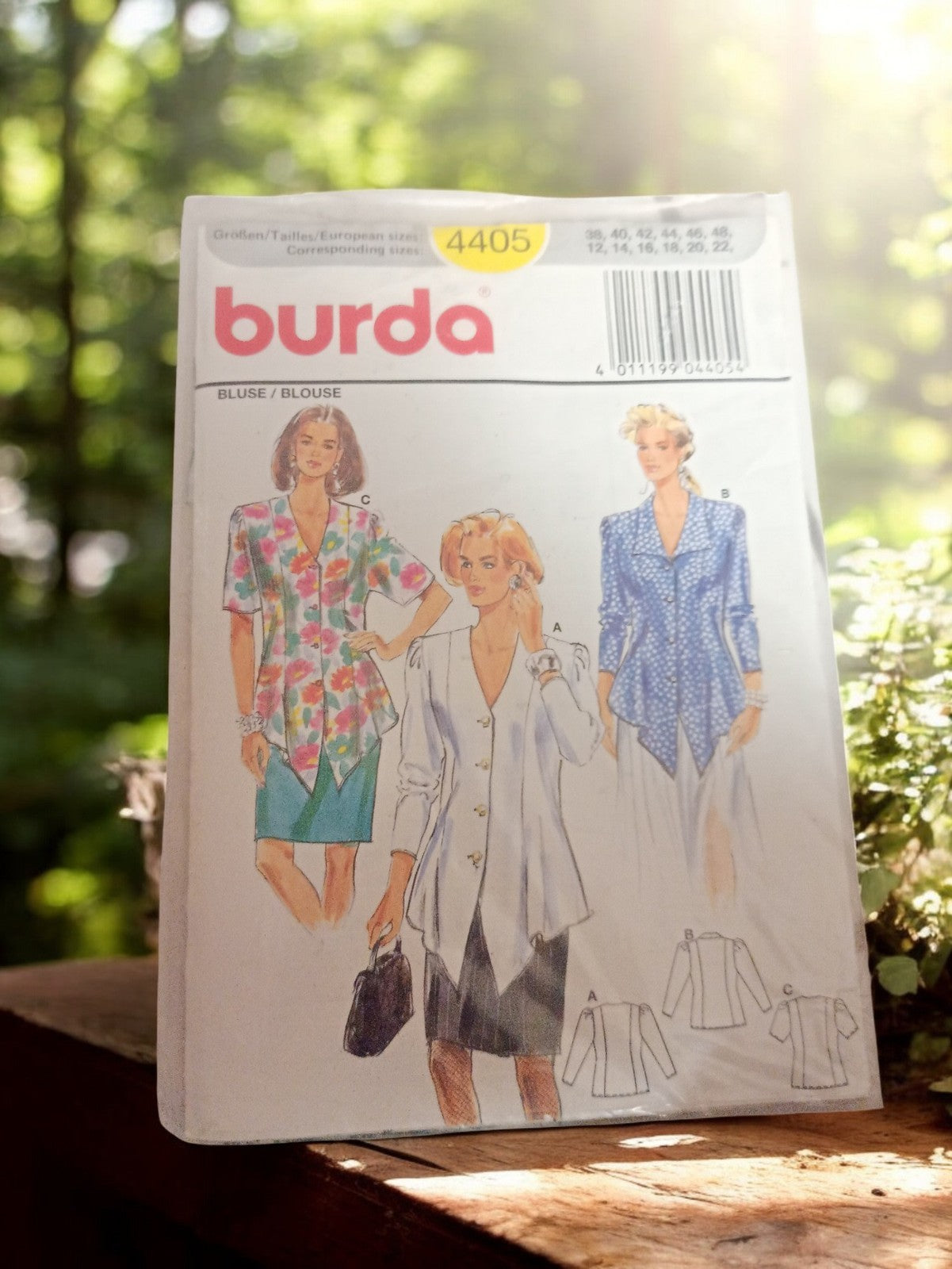 Patron de couture Burda 4405 blouse vintage ancien rétro années 80 modèle femme